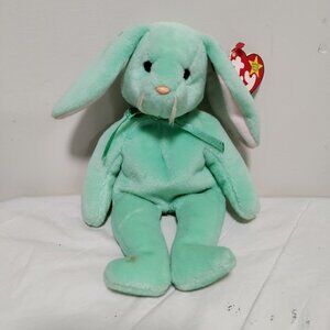 Ty Beanie Baby Mint Green Bunny Hippity Plush Toy With Original Tags 9 Collector